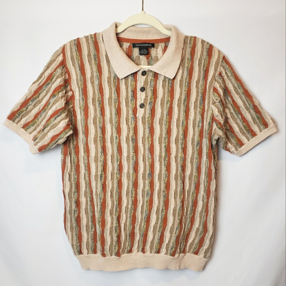 Vintage Weatherproof 3D Pi Men's Polo Shirt Size M